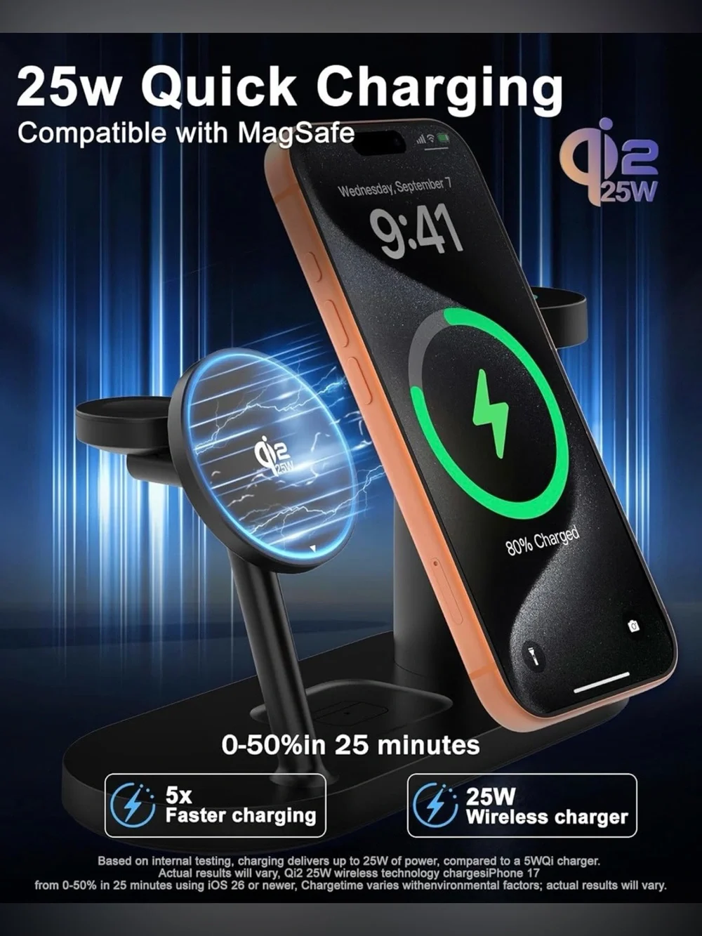 4-in-1 Wireless Charging Station with Night Light for IPhone, IWatch & AirPods